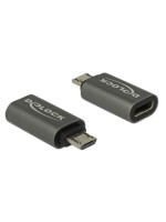 USB2.0 Adapter C-Buchse zu Micro-B-Stecker, Farbe Anthrazit
