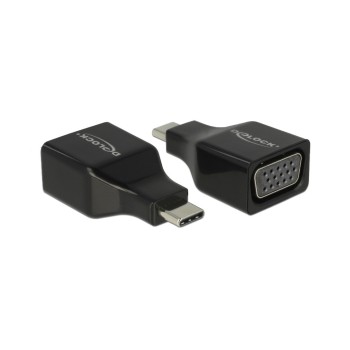Monitoradapter USB Typ-C for VGA, kompakt, 1920x1080, 60Hz, black, DP Alternate Mode Monitoradapter USB Typ-C for VGA, kompakt, 1920x1080, 60Hz, black, DP Alternate Mode