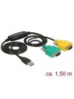 Delock Adapter USB-A>2x Seriell DB9 RS-232, USB 2.0