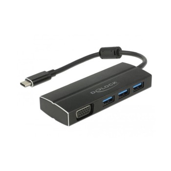 Delock USB 3.1 Gen1 Adapter Type-C Stecker, 3x USB Typ-A + 1x VGA Delock USB 3.1 Gen1 Adapter Type-C Stecker, 3x USB Typ-A + 1x VGA