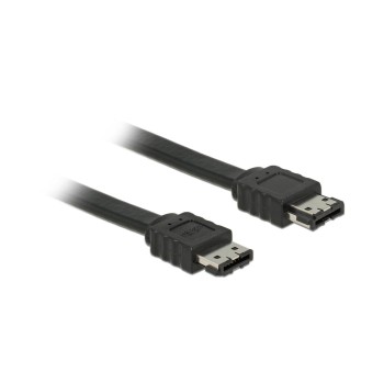Delock eSATA cable: 1m, eSATA Buchse, black  Delock eSATA cable: 1m, eSATA Buchse, black