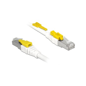 Delock patch cable: S/STP, 5m, white, Cat.6A, LSOH, cable verriegelbar, 7mm Delock patch cable: S/STP, 5m, white, Cat.6A, LSOH, cable verriegelbar, 7mm