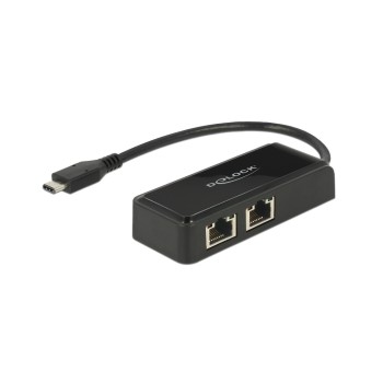 USB3.1 Netzwerkkarte Typ-C - 2x RJ45, 27cm, für USB3.1 Geräte, 10/100/1000Mbps USB3.1 Netzwerkkarte Typ-C - 2x RJ45, 27cm, für USB3.1 Geräte, 10/100/1000Mbps