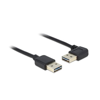 USB2.0 Easy Kabel, A-St.-A.St., gewinkelt, 2m, Stecker beidseitig einsteckbar, schwarz USB2.0 Easy Kabel, A-St.-A.St., gewinkelt, 2m, Stecker beidseitig einsteckbar, schwarz