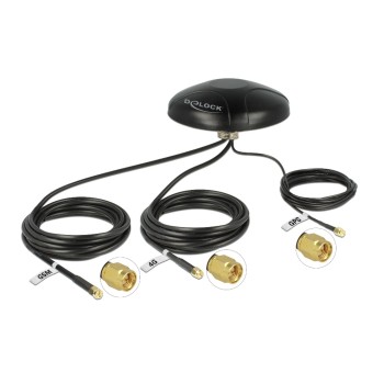 Delock LTE/GMS/GPS 3in1 Antenne, 3xSMA, 0.8-2.7Ghz, 3m cable,IP67-Outdoor Delock LTE/GMS/GPS 3in1 Antenne, 3xSMA, 0.8-2.7Ghz, 3m cable,IP67-Outdoor