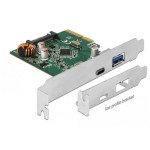 Delock Carte PCI Express USB 3.1 Gen2 - 1x USB-Typ-A + 1x USB-C