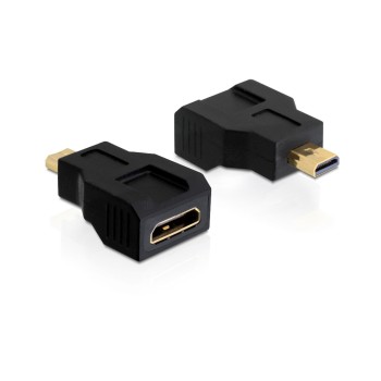 Delock Adapter Micro-HDMI-D for Mini-HDMI-C, Micro-HDMI-D Stecker for Mini-HDMI-C Buchse Delock Adapter Micro-HDMI-D for Mini-HDMI-C, Micro-HDMI-D Stecker for Mini-HDMI-C Buchse