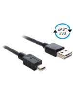 USB2.0-cable Easy A-MiniB: 2m, USB-A Seite beidseitig einsteckbar