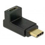 USB3.1 Adapter: C-Stecker for C-Buchse, USB3.1 Gen2, bis 10Gbps, 90° oben gewinkelt