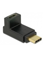 USB3.1 Adapter: C-Stecker for C-Buchse, USB3.1 Gen2, bis 10Gbps, 90° oben gewinkelt