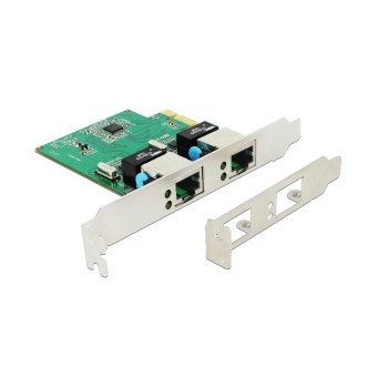 Delock PCI Express 2x RJ45, 1 Gbps, Realtek RTL8111H, Low Profile Blende Delock PCI Express 2x RJ45, 1 Gbps, Realtek RTL8111H, Low Profile Blende