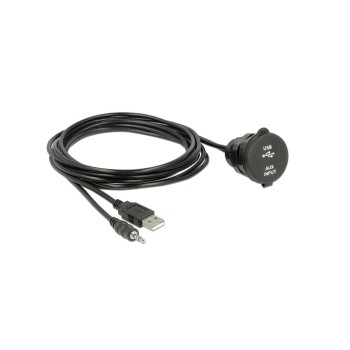 Delock USB cable, Einbaubuchsen, Klinken, USB Type-A, 4 Pin Klinken, Verschlussdeckel Delock USB cable, Einbaubuchsen, Klinken, USB Type-A, 4 Pin Klinken, Verschlussdeckel