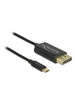 Delock USB-C - DP cable, Koaxial, 2m, black, Auflösung bis 3820 x 2160 @ 60 Hz