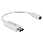 Delock Adaptateur USB 3.1 Audio Prise USB-C - jack 3,5 mm, blanc