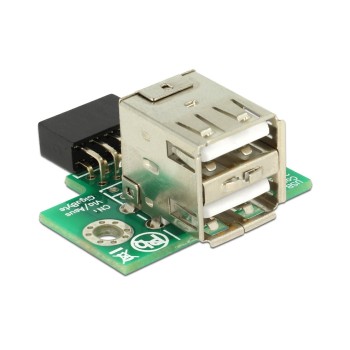 Delock USB Buchse for 9 Pin Pfostenbuchse, 2x USB 2.0 Type-A, 9 Pin USB 2.0, verbaubar Delock USB Buchse for 9 Pin Pfostenbuchse, 2x USB 2.0 Type-A, 9 Pin USB 2.0, verbaubar
