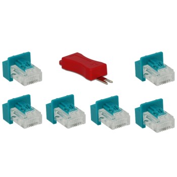 Delock RJ45 Verriegelung Clip with Stecker, verriegelt RJ-45 cable, Stecker Set 6 Stück
