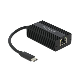 Delock USB3.1 Typ-C for LAN Adapter, 0,1/1/2.5Gbps, black, Kompakt