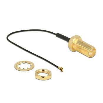 Delock RP-SMA-Bu - MHF-4 cable, zum Einbau, 10cm