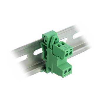 Delock Terminalblock Raster gewinkelt 2Pin, Rastermass: 5,08 mm, for 35 mm Hutschiene