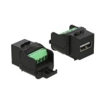 Delock Module Keystone USB2.0 au bornier, noir