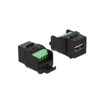Delock Keystone Modul: USB2.0, Buchse-Terminalblock, black  Delock Keystone Modul: USB2.0, Buchse-Terminalblock, black
