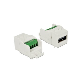 Delock Keystone Modul: USB2.0, Buchse-Terminalblock, white Delock Keystone Modul: USB2.0, Buchse-Terminalblock, white