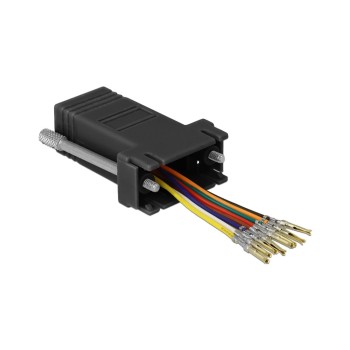RJ-45 Buchse for RS232 Buchse Montagesatz, Anleitung, individuell schaltbar, black  RJ-45 Buchse for RS232 Buchse Montagesatz, Anleitung, individuell schaltbar, black