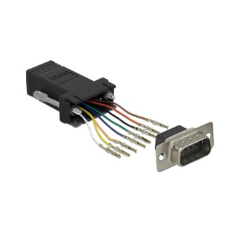 RJ-45 Buchse for RS232 Stecker Montagesatz, Anleitung, individuell schaltbar, black  RJ-45 Buchse for RS232 Stecker Montagesatz, Anleitung, individuell schaltbar, black
