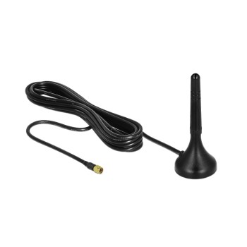 Delock LTE Antenne, 1-2dBi, Magnetfuss,8cm, SMA-Anschluss, 0.7-2.7Ghz, 3m cable,Outdoor Delock LTE Antenne, 1-2dBi, Magnetfuss,8cm, SMA-Anschluss, 0.7-2.7Ghz, 3m cable,Outdoor