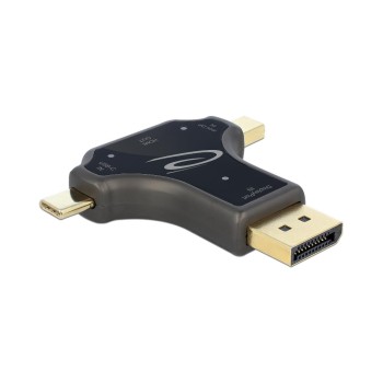 Delock Monitoradapter DP miniDP USB-C, auf HDMI Ausgang, 3 in 1, 4K 60 Hz Delock Monitoradapter DP miniDP USB-C, auf HDMI Ausgang, 3 in 1, 4K 60 Hz
