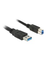 Delock USB3.0 Kabel, 5m, A-B, Schwarz, für USB3.0 Geräte, bis 5Gbps
