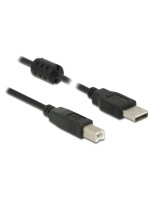 Delock USB2.0-cable A-B: 1.0m, bis 480Mbps, black , doppelt geschirmt