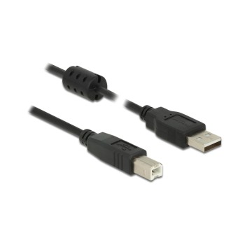 Delock USB2.0-cable A-B: 1.0m, bis 480Mbps, black , doppelt geschirmt Delock USB2.0-cable A-B: 1.0m, bis 480Mbps, black , doppelt geschirmt