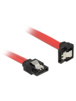 Delock SATA3 Kabel: 0.5m, Metall Clip, rot, 6 Gbps, kompatibel 1,5 Gb/s und 3 Gb/s