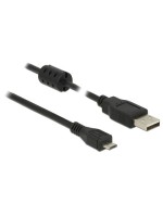 Delock USB2.0 A-MicroB, 2m, black , for Handy, PDA, Digitalkamera with Micro-USB