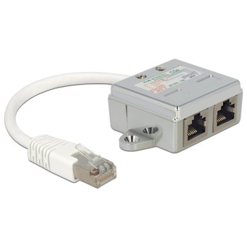 Delock RJ45 LAN-Anschlussverdoppler, RJ45-Stecker auf 2x RJ45-Buchse, 100Mbps