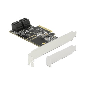 DeLock PCI-Express-x4 5Port SATA-Kontroller, Bootfähig, Hot Swap, 6Gbps SATA3, LP+FH DeLock PCI-Express-x4 5Port SATA-Kontroller, Bootfähig, Hot Swap, 6Gbps SATA3, LP+FH