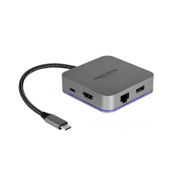 Delock Dockingstation USB3.1-C, 4K, PD 3.0, HDMI, Hub, LAN, LED Beleuchtung Delock Dockingstation USB3.1-C, 4K, PD 3.0, HDMI, Hub, LAN, LED Beleuchtung