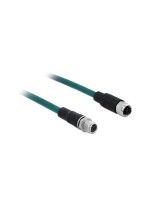 Delock patch cable: M12 8Pin X-kodiert, 1m, M12 - M12 Industriecable, wasserblue