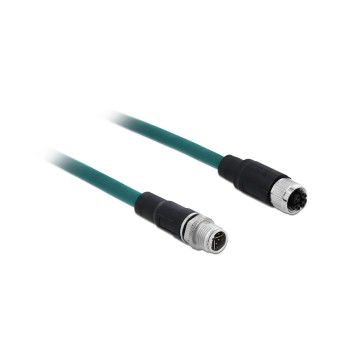 Delock patch cable: M12 8Pin X-kodiert, 1m, M12 - M12 Industriecable, wasserblue Delock patch cable: M12 8Pin X-kodiert, 1m, M12 - M12 Industriecable, wasserblue
