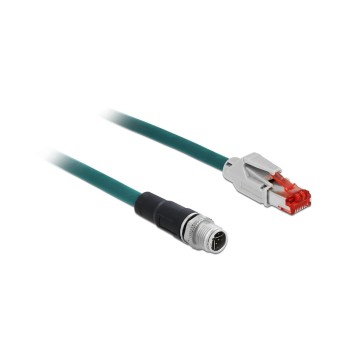 Delock patch cable:M12 8Pin X-kodiert - RJ45, M12 - RJ45 Industriecable, blue, 2m Delock patch cable:M12 8Pin X-kodiert - RJ45, M12 - RJ45 Industriecable, blue, 2m