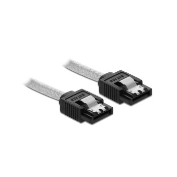 Delock SATA3 cable: 0.2m, Metall Clip, 6 Gbps, abwärtskompatibel, transparent Delock SATA3 cable: 0.2m, Metall Clip, 6 Gbps, abwärtskompatibel, transparent