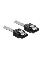 Delock SATA3 cable: 0.3m, Metall Clip, 6 Gbps, abwärtskompatibel, transparent