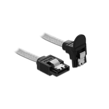 Delock SATA3 cable: 0.3m, gewinkelt, 6 Gbps,1x nach unten gewinkelt, transparent Delock SATA3 cable: 0.3m, gewinkelt, 6 Gbps,1x nach unten gewinkelt, transparent
