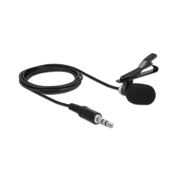 Delock Klinken Krawatten Lavier Mikrofon, 1.8m cable, 3.5mm 3Pin Stecker, Y-Adapter Delock Klinken Krawatten Lavier Mikrofon, 1.8m cable, 3.5mm 3Pin Stecker, Y-Adapter