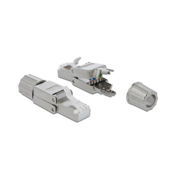 Delock RJ45 connector, Cat.6A, with screw cap, shielded, without tools Delock RJ45 connector, Cat.6A, with screw cap, shielded, without tools