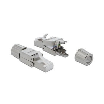 Delock Connecteur RJ45 Cat.6 1 pièce, gris sans outil Delock Connecteur RJ45 Cat.6 1 pièce, gris sans outil