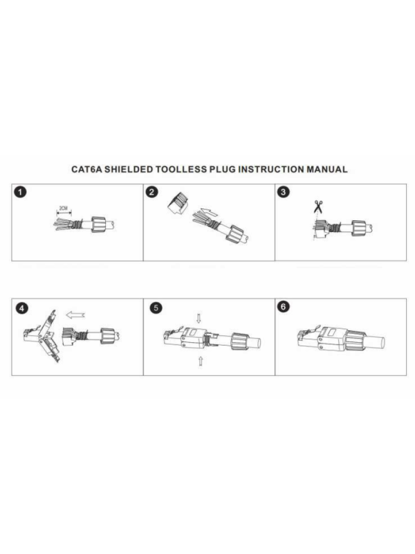 Delock RJ45 connector, Cat.6A, with screw cap, shielded, without tools