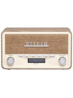 Denver DAB-18 lW DAB+ FM, boîtier rétro en bois véritable, Bluetooth, AUX, écran LCD