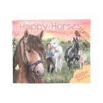 Depesche Album d’autocollants Happy Horses 24 pages, 6 feuilles d'autocollants
